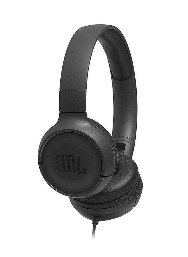 JBL - Tune 500 Wired On-Ear Headphones - Deep Pure Bass - 1 Button Remote - Lightweight - Foldable - Tangle Free Cable Black - Image 1