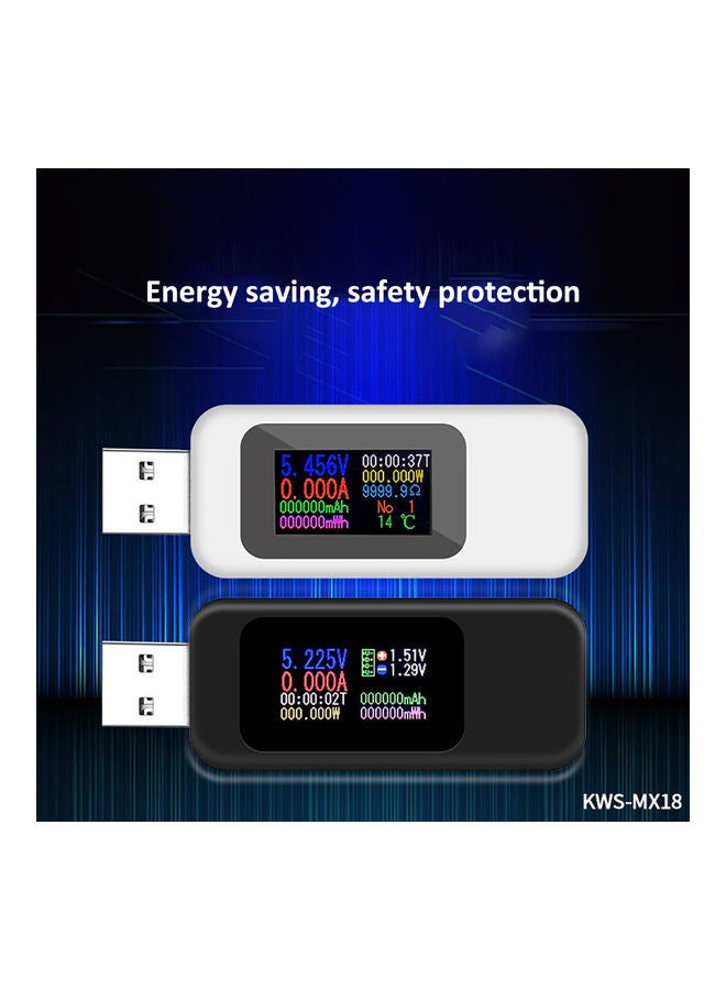 KWS-MX18 10 USB Voltmeter White/Black  - Image 5