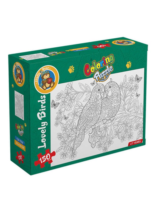 Fluffy Bear 150-Piece Lovely Birds Coloring Puzzle - Image 1