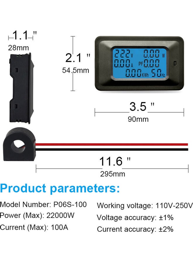 Generic - 100A Digital Electricity Meter Black - Image 1