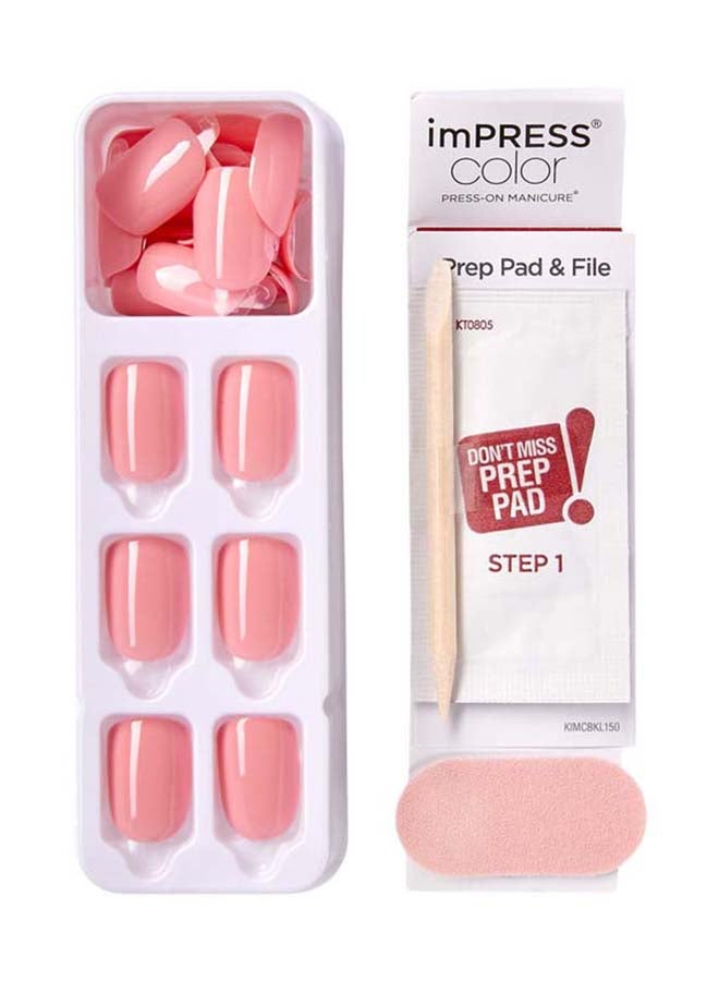 KISS Impress Color Nails Pretty Pink  - Image 4
