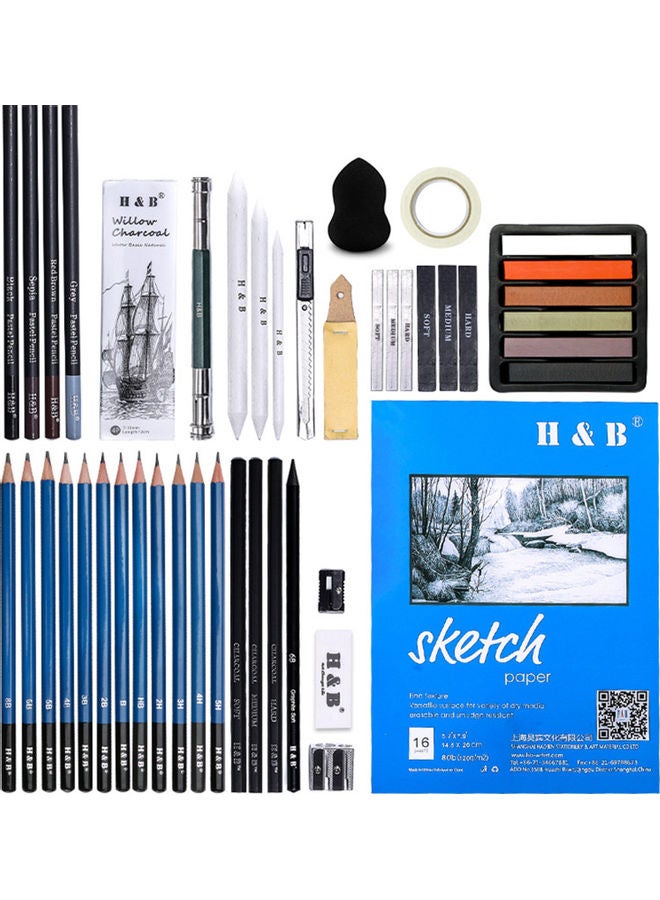 H&B 48-Piece Professional Sketch Pencils Set Multicolour  - Image 5