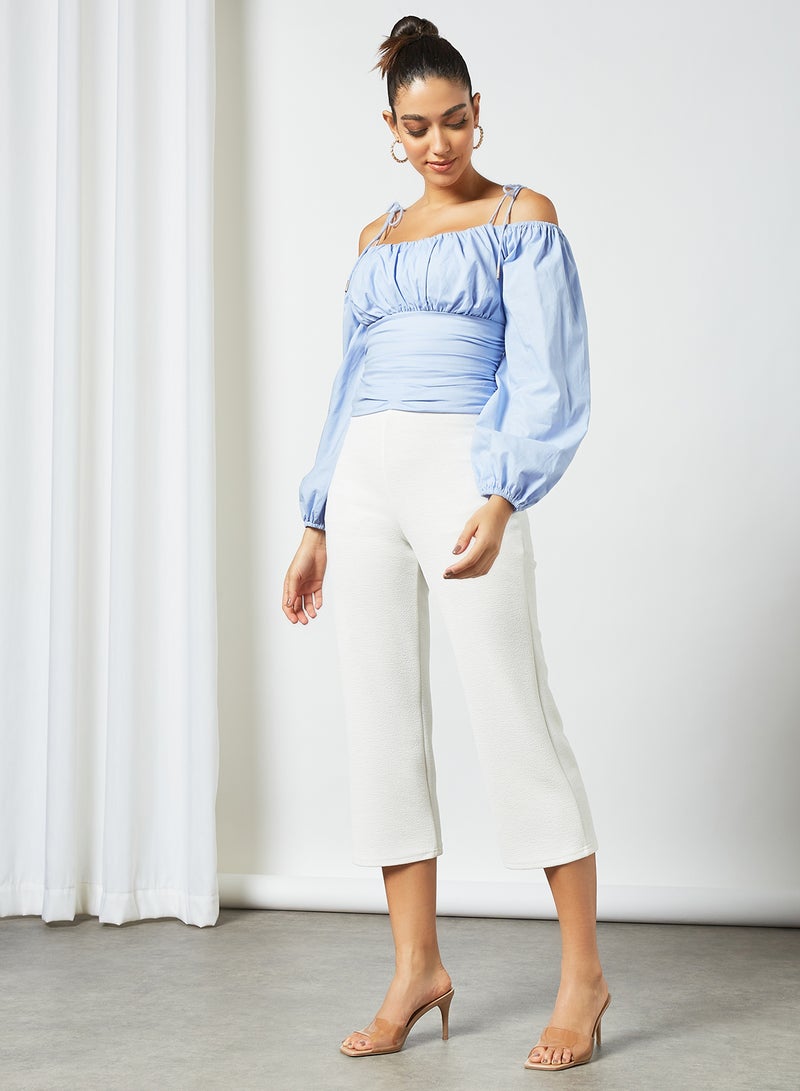 Finders Keepers Cold-Shoulder Top Light Blue - Image 3