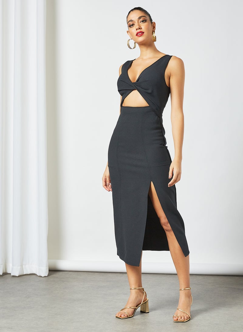 Cmeo collective - Cut-Out Detail Midi Dress Black - Image 1