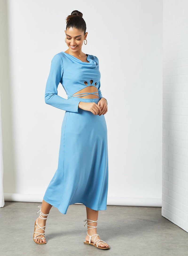 Cmeo collective - Cut-Out Detail Midi Dress Blue - Image 1