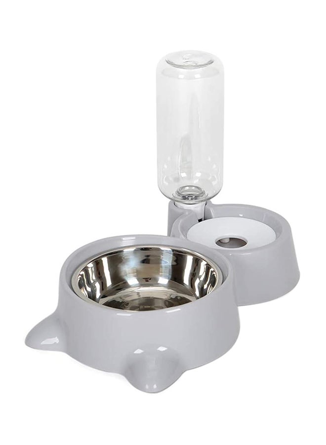 ZENHOME - Automatic Cat Feeder And Water Dispenser White/Silver 31x17.5x6cm - Image 1