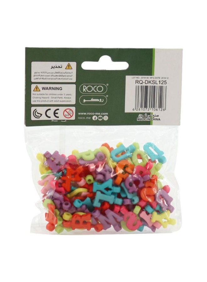 روكو خرز على شكل حروف قابل للتعليق، ألوان قوس قزح