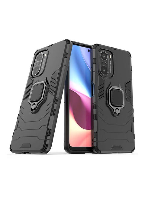 For Xiaomi Poco F3 Case 360 Rotating Tough Ring St And Kickst And Shockproof  Phone Case For Xiaomi Poco F3 Black
