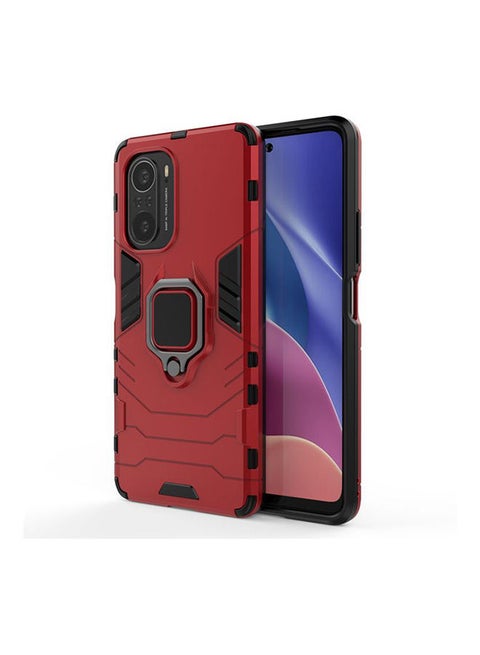 For Xiaomi Poco F3 Case 360 Rotating Tough Ring St And Kickst And Shockproof  Phone Case For Xiaomi Poco F3 Red