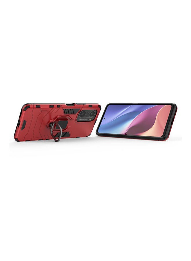 Generic - For Xiaomi Poco F3 Case 360 Rotating Tough Ring St And Kickst And Shockproof  Phone Case For Xiaomi Poco F3 Red - Image 1