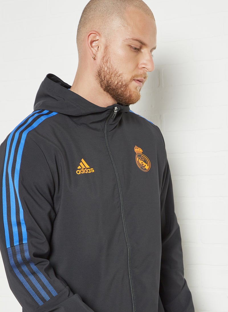 اديداس - جاكيت رياضي لنادي ريال مدريد لكرة القدم من مجموعة تيرو أسود - Image 1