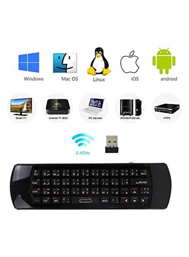 Riitek - Air Mouse, Wireless Keyboard, IR Remote Control Combo Black - Image 1
