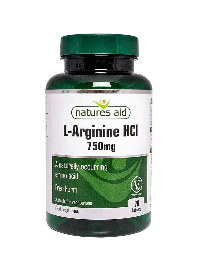Natures Aid L-Arginine HCl 750mg - 90 Tablets - Image 2