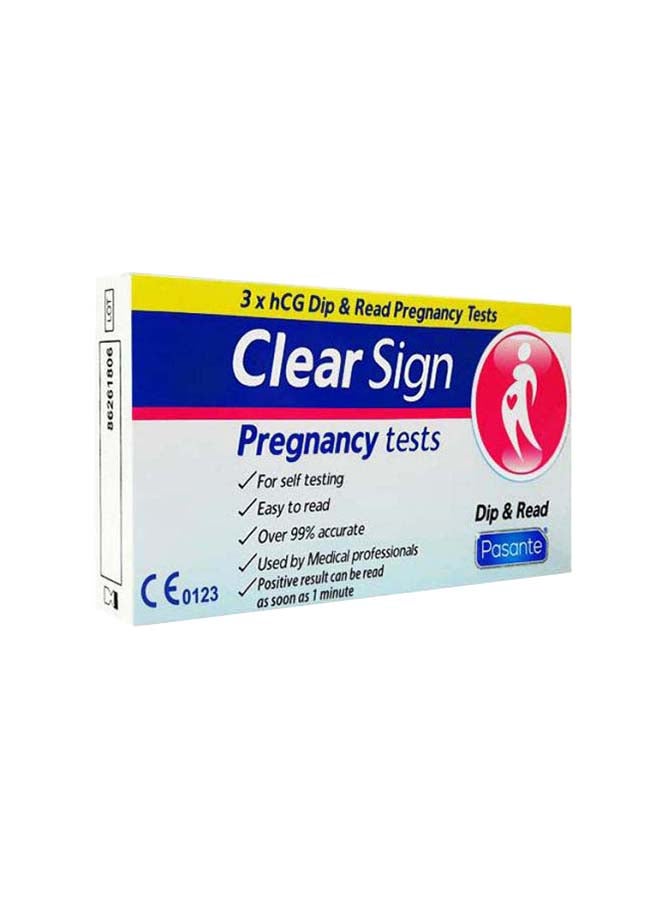 Clear Sign 3 x hCG Dip & Read Pregnancy Tests