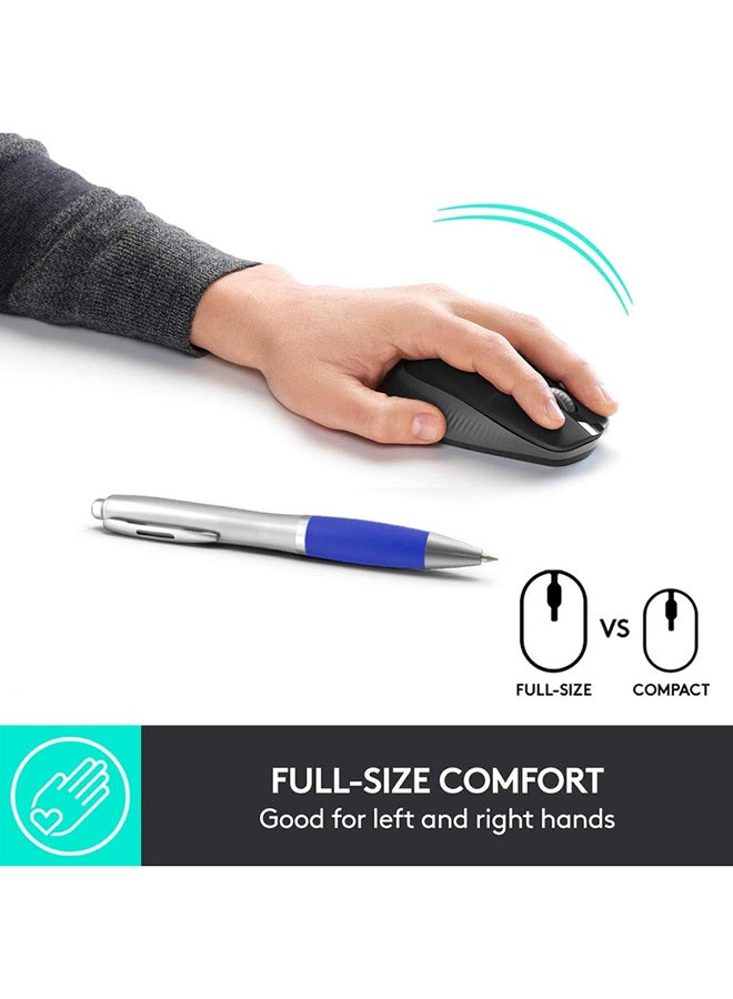 Logitech - Wireless Mouse M190, Full Size Ambidextrous Curve Design, 18-Month Battery With Power Saving Mode, USB Receiver, Precise Cursor Control Charcoal - Image 1