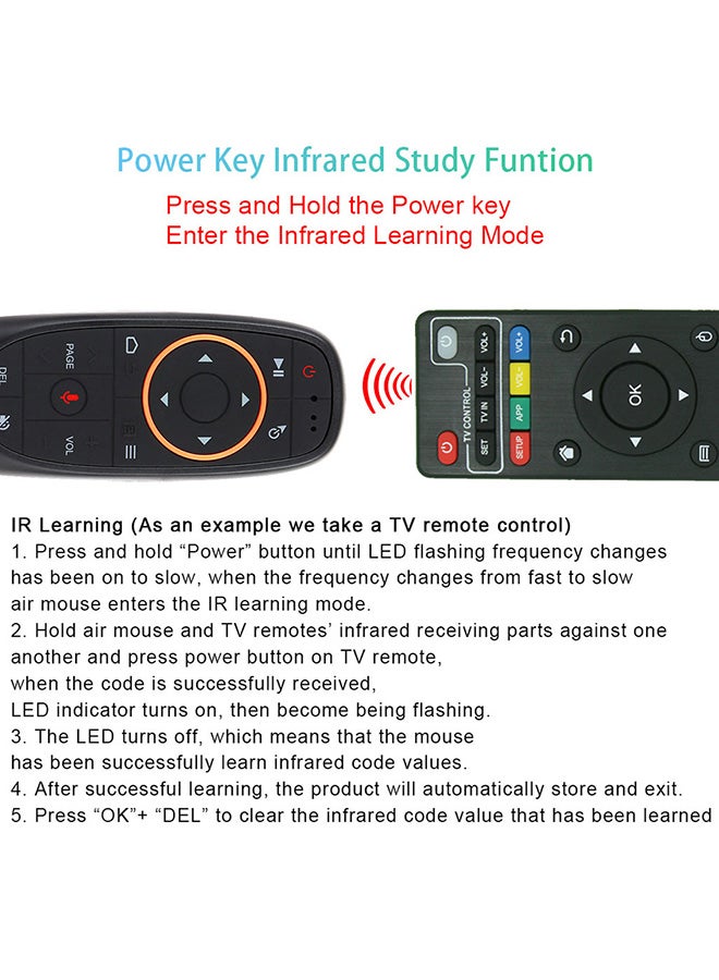 G10 Wireless Remote Control With USB Receiver Voice Control For Android TV Box PC Laptop Notebook Smart TV Black  - Image 4