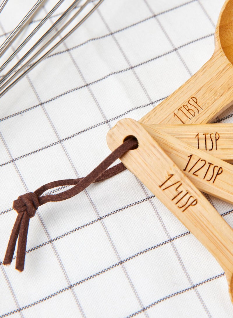 Sass & Belle Set Of 4 Bamboo Measuring Spoon Brown 10 x 4.5 x 5cm  - Image 3