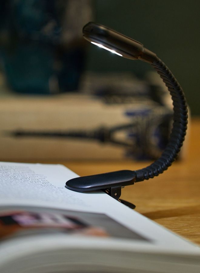 KIKKERLAND - Rechargeable Clip Book Light Black - Image 1