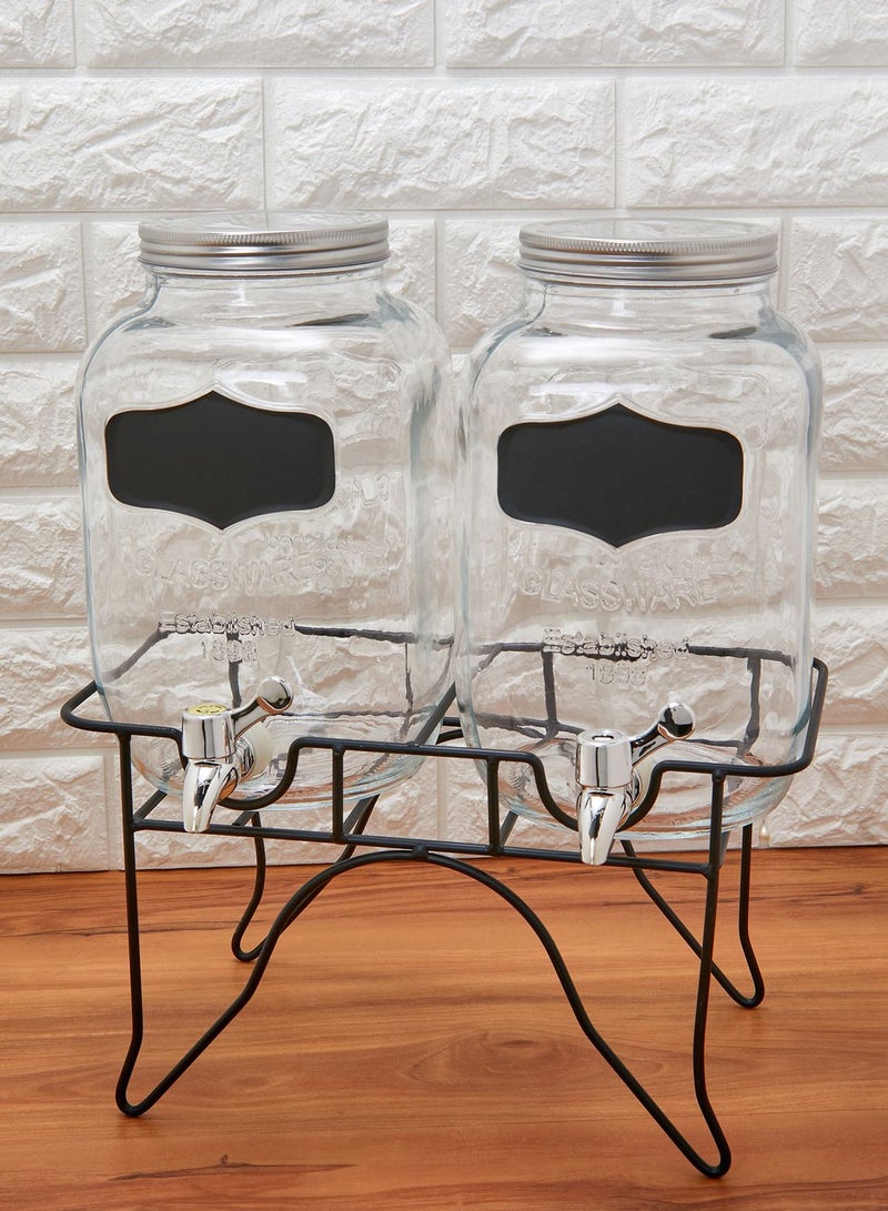 Premier 2 Grocer Glass Dispenser Jar Set Clear OS - Image 2