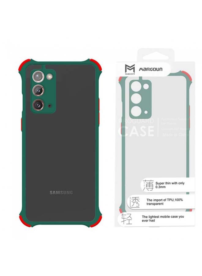 MARGOUN Protective Bumper Gorilla Frosted Case Cover For Samung Galaxy Note 20 Clear/Dark Green - Image 2