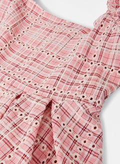 Bardot Junior Kids/Teen Check Pleated Dress Pink  - Image 3