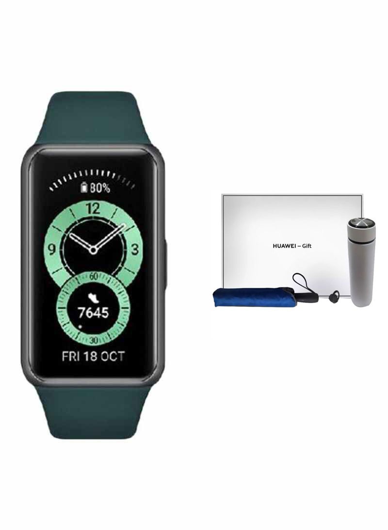 HUAWEI Band 6 Fitness Tracker With All Day SpO2 Monitoring+ FOC Huawei City Travel Gift Package Forest Green  - Image 1