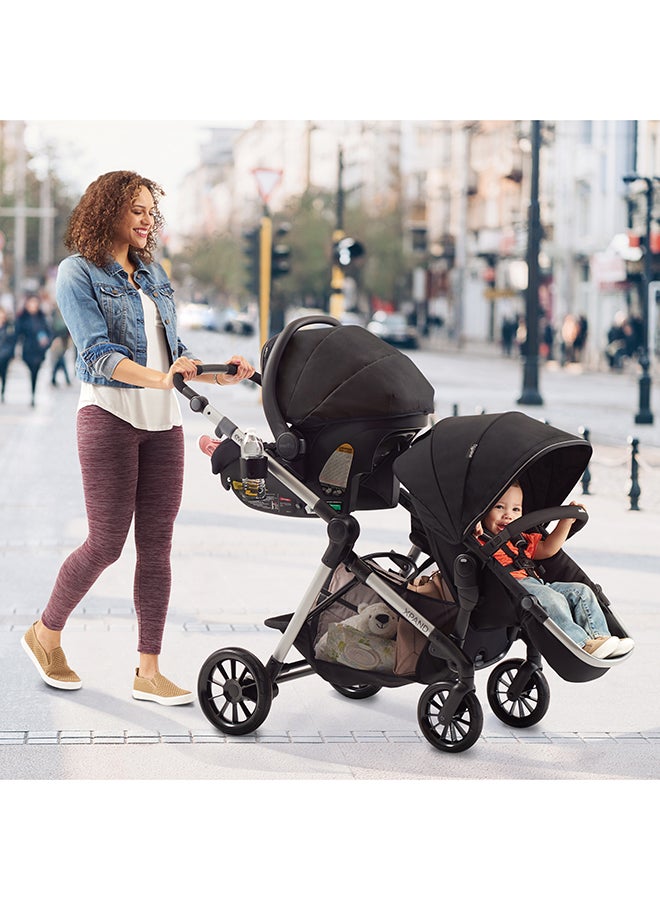 evenflo - Pivot Xpand  Modular Travel System With Safemax Infant Car Seat, Single-To-Double Convertible Baby Stroller 0M-25Kg, Percheron - Image 1