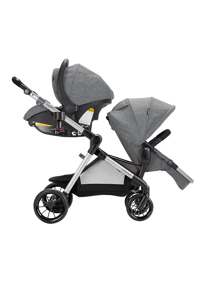 evenflo - Pivot Xpand  Modular Travel System With Safemax Infant Car Seat, Single-To-Double Convertible Baby Stroller 0M-25Kg, Percheron - Image 1