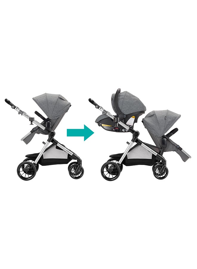 evenflo - Pivot Xpand  Modular Travel System With Safemax Infant Car Seat, Single-To-Double Convertible Baby Stroller 0M-25Kg, Percheron - Image 1