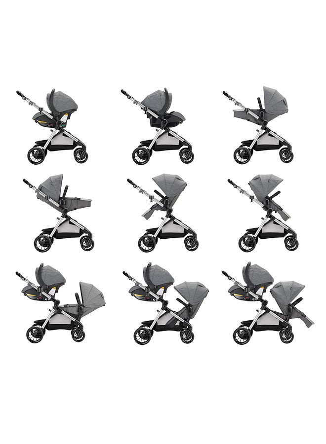 evenflo - Pivot Xpand  Modular Travel System With Safemax Infant Car Seat, Single-To-Double Convertible Baby Stroller 0M-25Kg, Percheron - Image 1