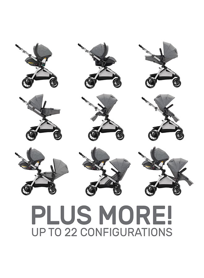 evenflo - Pivot Xpand  Modular Travel System With Safemax Infant Car Seat, Single-To-Double Convertible Baby Stroller 0M-25Kg, Percheron - Image 1