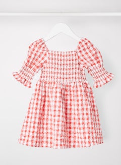 Bardot Junior Teen Gingham Shirred Dress Red  - Image 1