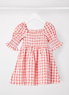 Bardot Junior Teen Gingham Shirred Dress Red  - Image 2