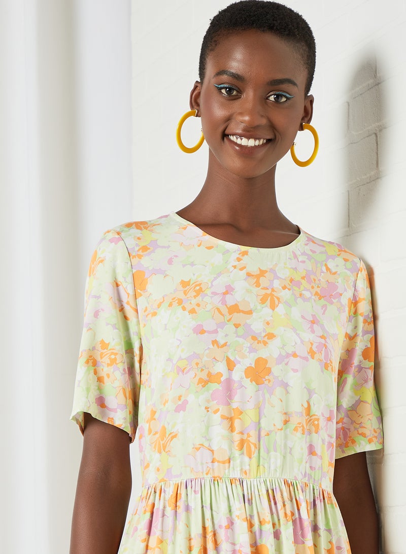 PIECES - Printed Midi Dress Multicolour - Image 1
