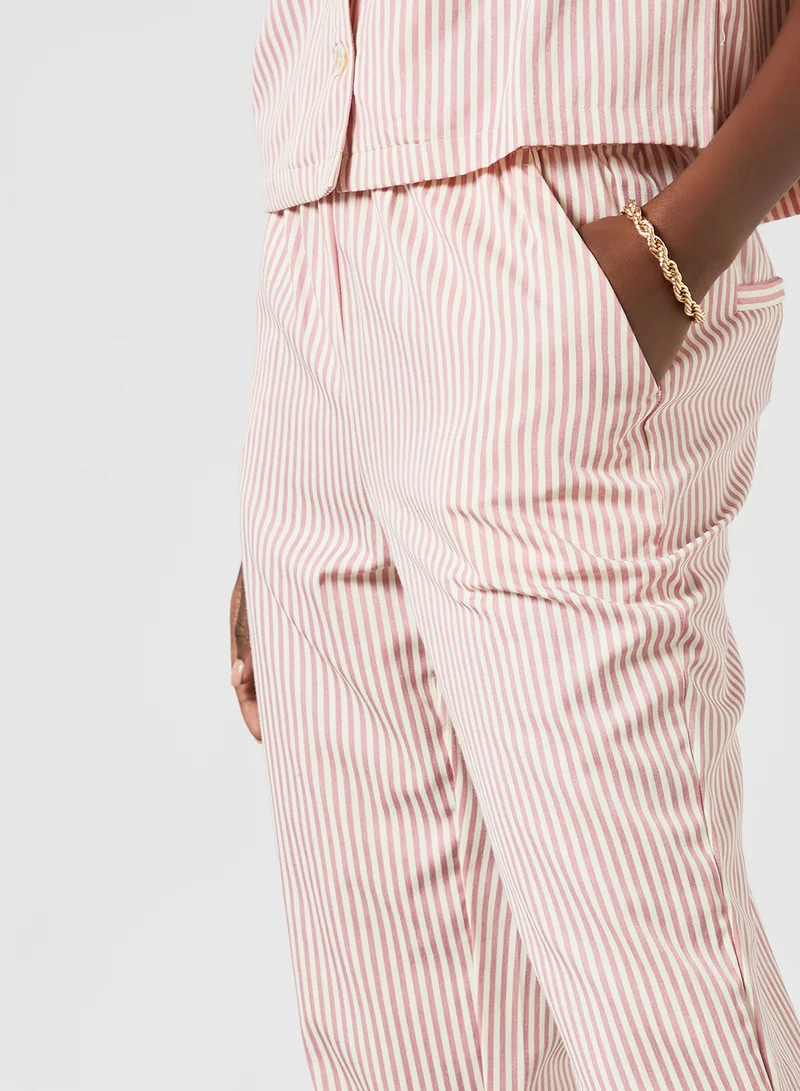 PIECES Striped Pants Pink