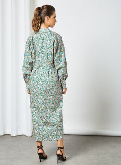Y.A.S Floral Print Shirt Dress Green  - Image 3