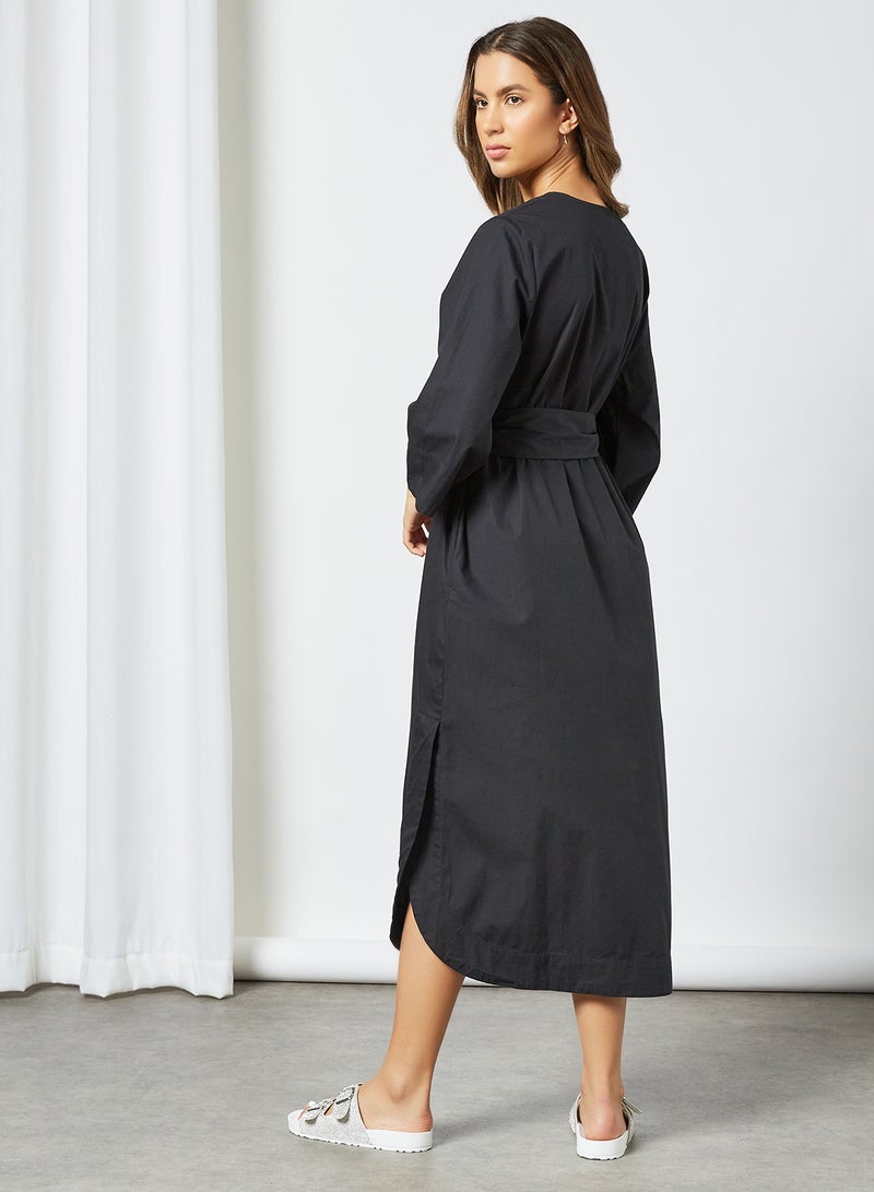 SELECTED FEMME Tie-Up Midi Dress Black - Image 4
