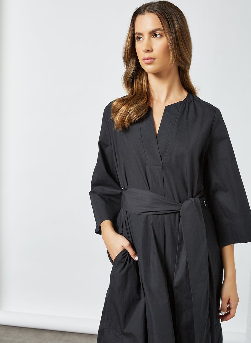 SELECTED FEMME Tie-Up Midi Dress Black - Image 2