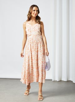 Floral Print Midi Dress Multicolour