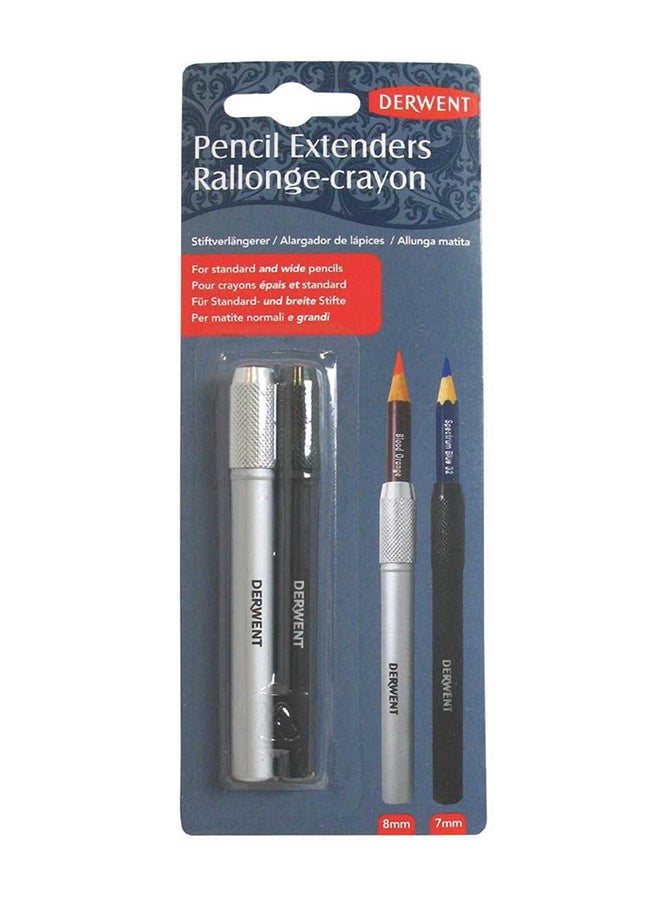 2-Piece Pencil Extender Black/Silver