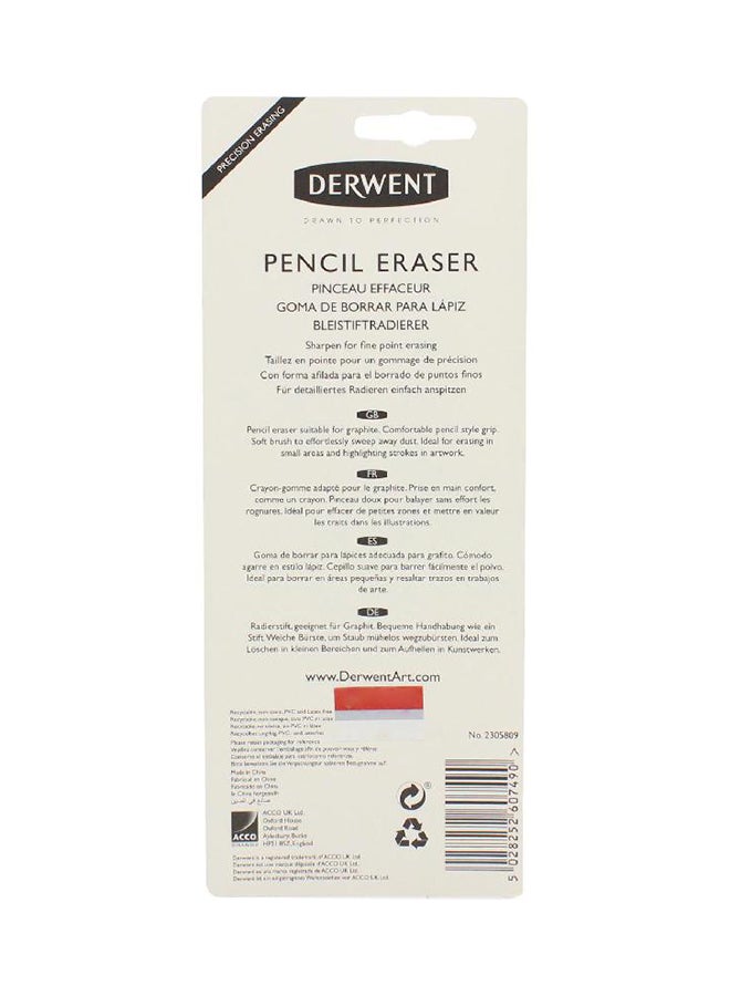 Derwent 2-Piece Pencil Eraser With Brush Black - Image 2
