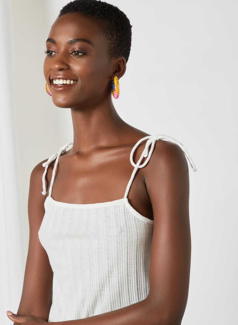 PIECES - Tie-Up Strap Blouse White - Image 1