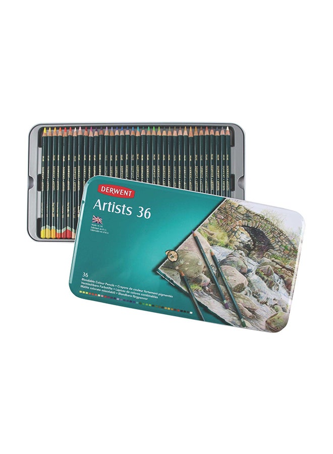 Derwent 36 Artists Blendable Colour Pencil Set Multicolour - Image 1