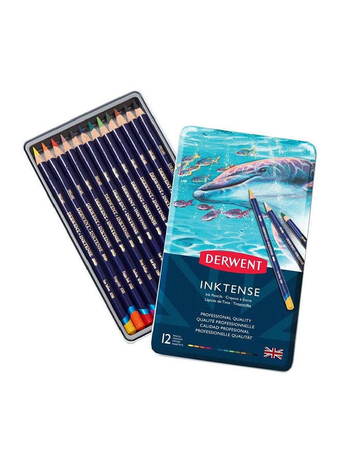 Derwent 12 Inktense  Colour Pencil Set Multicolour - Image 1