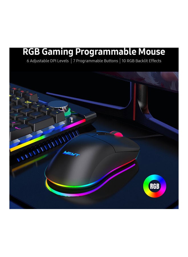 Wired RGB Backlit Gaming Ergonomic Mouse Multicolour - Image 4