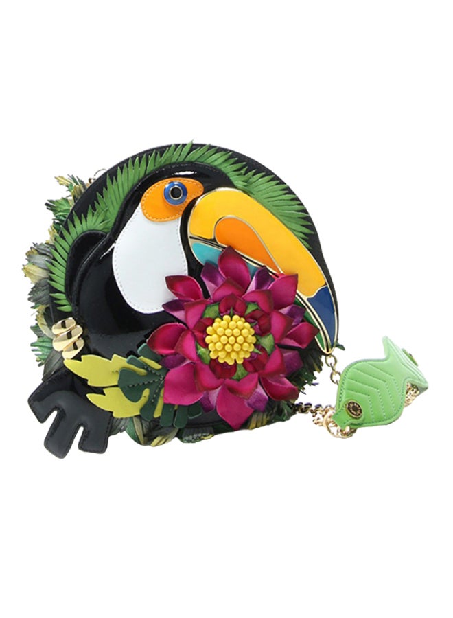 Graziella Braccialini - Temi Floral Bird Detail Crossbody Bag Multicolour - Image 1