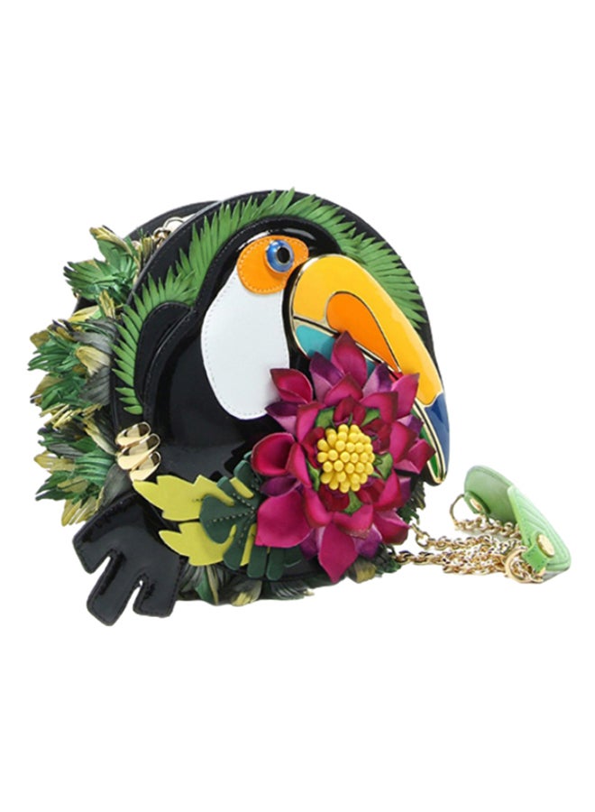 Graziella Braccialini - Temi Floral Bird Detail Crossbody Bag Multicolour - Image 1
