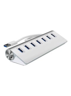 7 Port Usb 3.0 Hub Trands Aluminum Multi-Port Usb Hub With Built-In Cable Silver