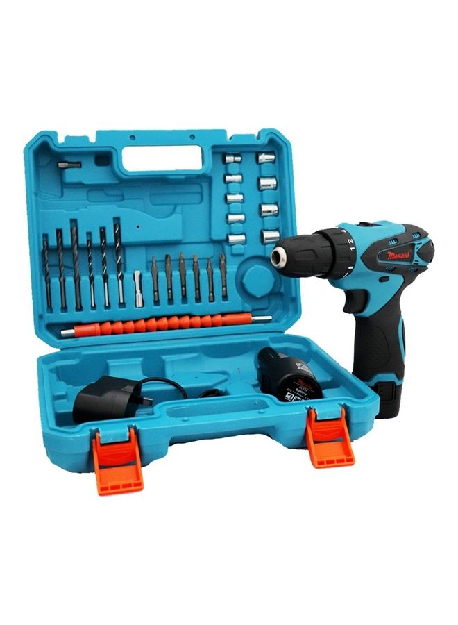Masaki 12V Hand Drill with Two Batteries Kit Black/Blue - Image 1