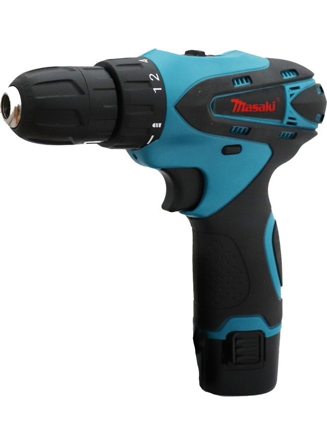 Masaki 12V Hand Drill with Two Batteries Kit Black/Blue - Image 4